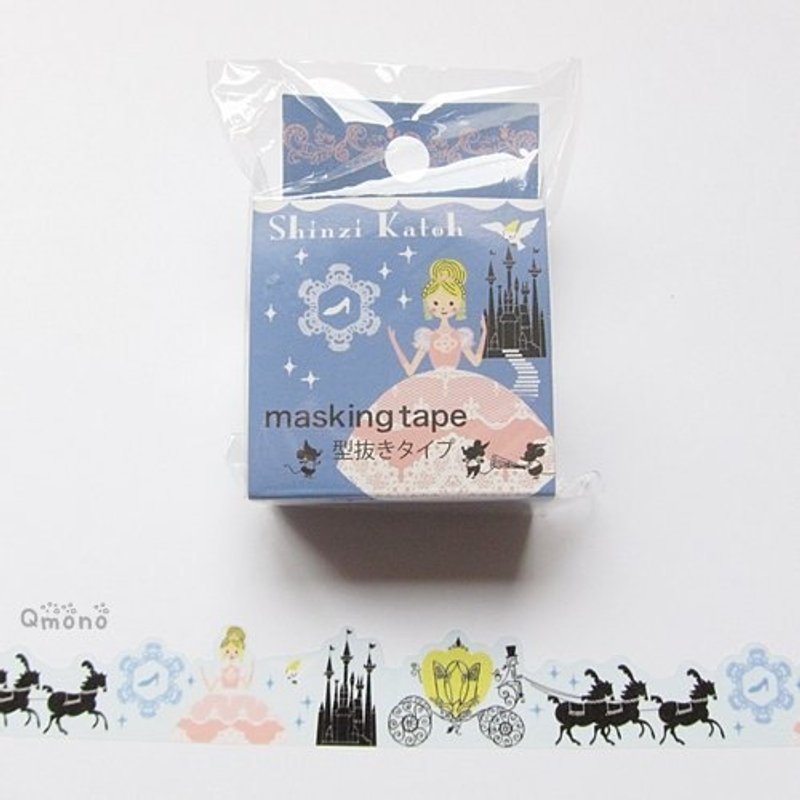 Shinzi Katoh 加藤真治 花边纸胶带(SK-MK-004 Cinderella) - 纸胶带 - 纸 蓝色