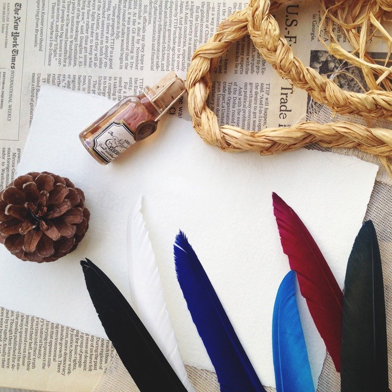 【银色笔头款】羽毛金属沾水笔 | 书写 文具 欧式 复古 瑞文堂 - 钢笔 - 其他材质 银色