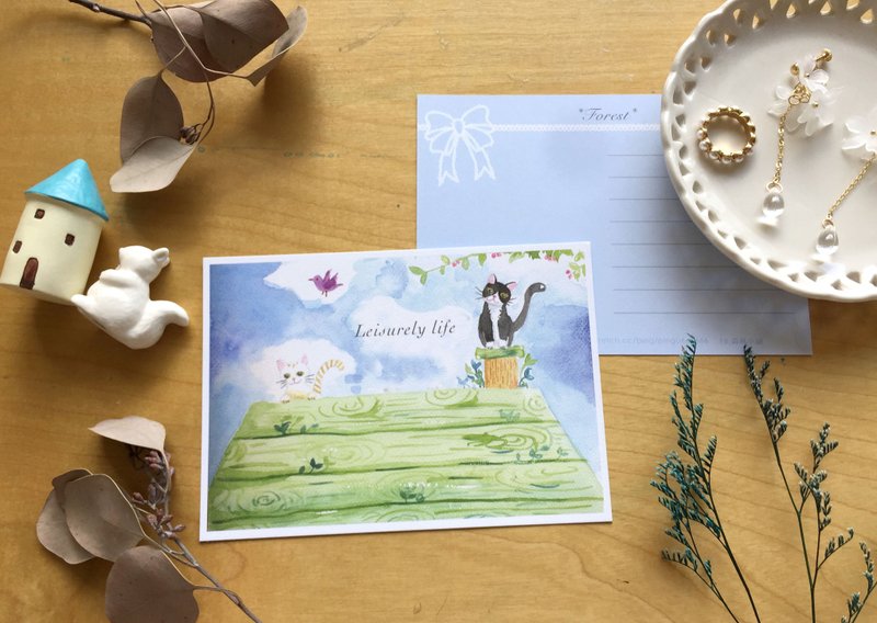 Zoe's forest悠闲午后的猫明信片 cs10 - 卡片/明信片 - 纸 