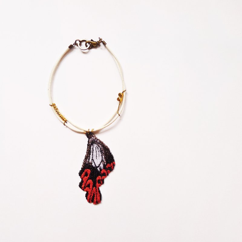 ［织林］蝶羽手链 / 宽尾凤蝶 Agehana maraho - 手链/手环 - 其他材质 红色