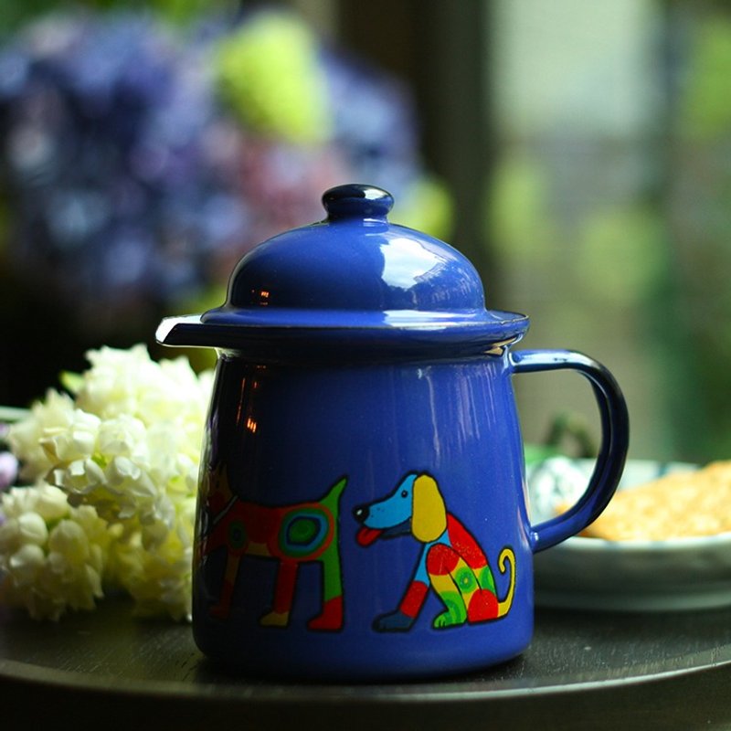 Smaltum布拉格 珐琅牛奶壶 守心狗儿_宝蓝 - 茶具/茶杯 - 珐琅 蓝色