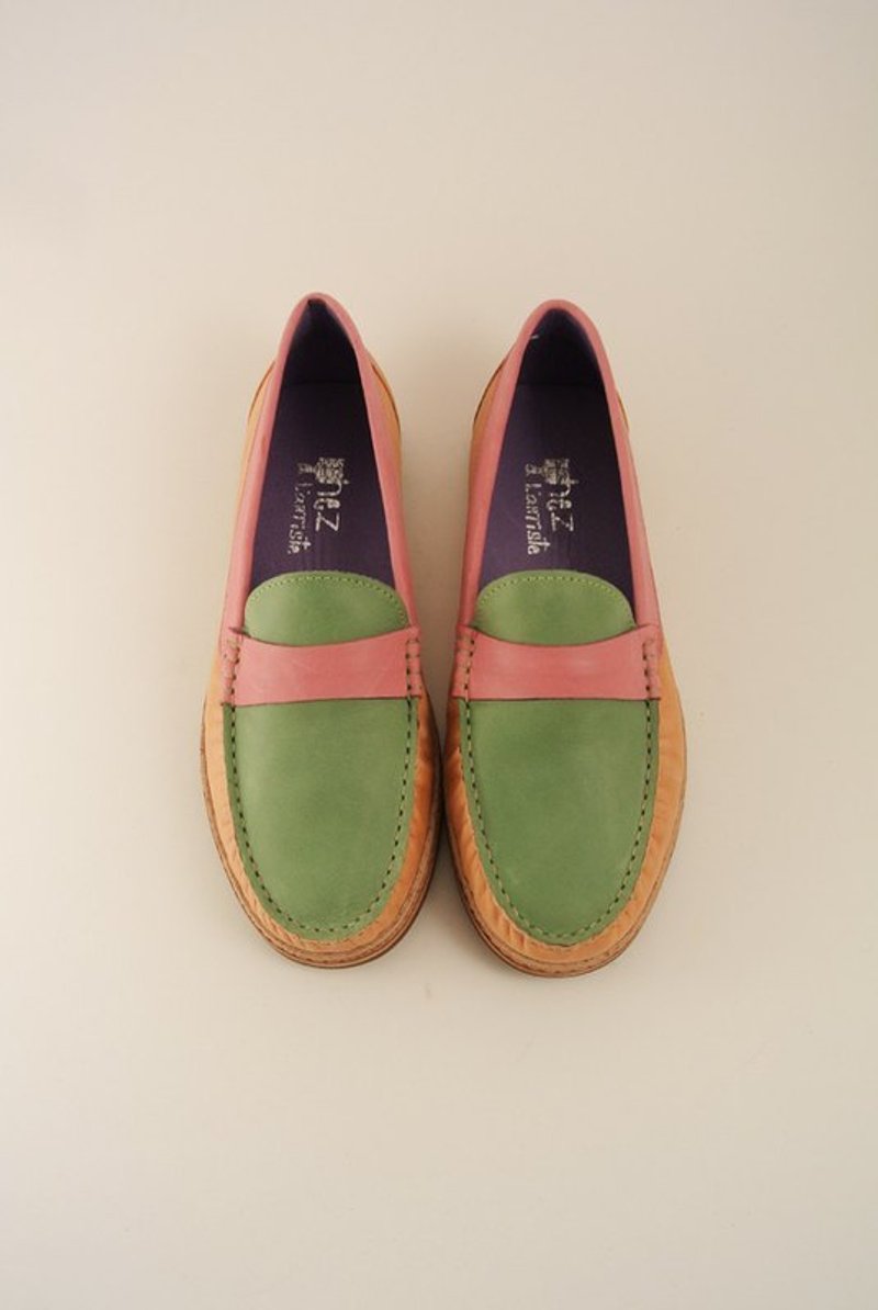 Gentleman @ B1 - 男款休闲鞋 - 真皮 粉红色