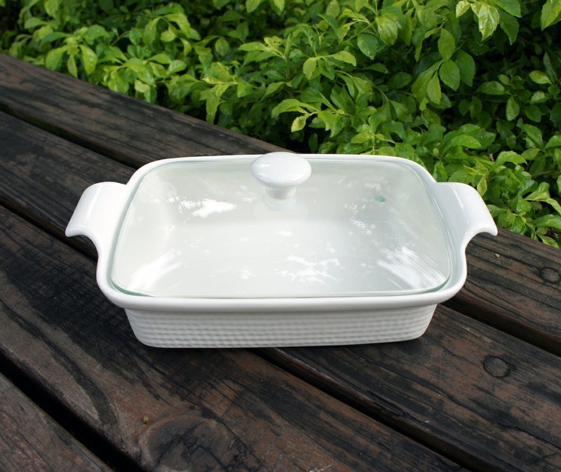 编织纹焗烤盆 porcelain dish for gratin - 厨房用具 - 其他材质 白色
