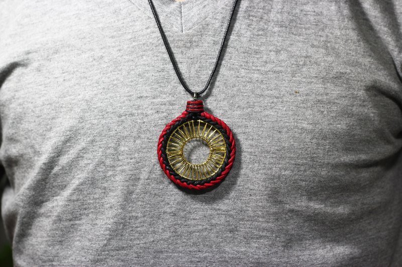 TvT／圆网编绳项链 - 项链 - 棉．麻 黑色