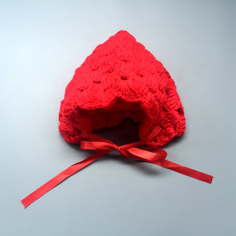 日安朵朵 / 我是小红帽! 宝宝针织毛线帽 Little Red Riding Hood 摄影拍照造型好帮手 - 围嘴/口水巾 - 其他材质 红色