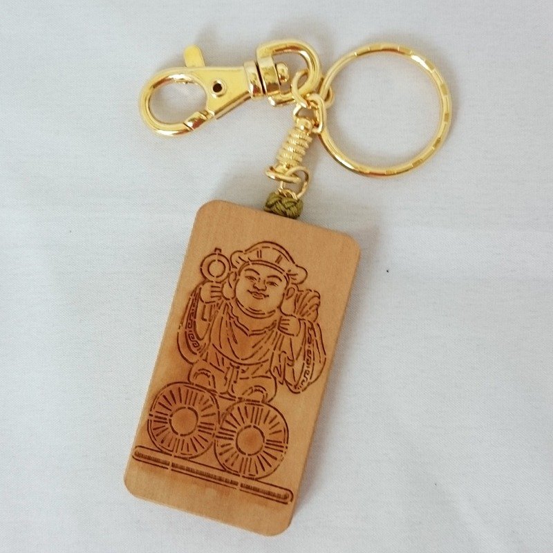 ㊣印度老山檀香木-钥匙圈【(财神)大黑天】 - 钥匙链/钥匙包 - 木头 