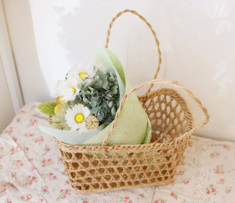 Flover芙拉设计 “盛夏小藤篮”干燥小花束+藤篮 - 植栽/盆栽 - 其他材质 