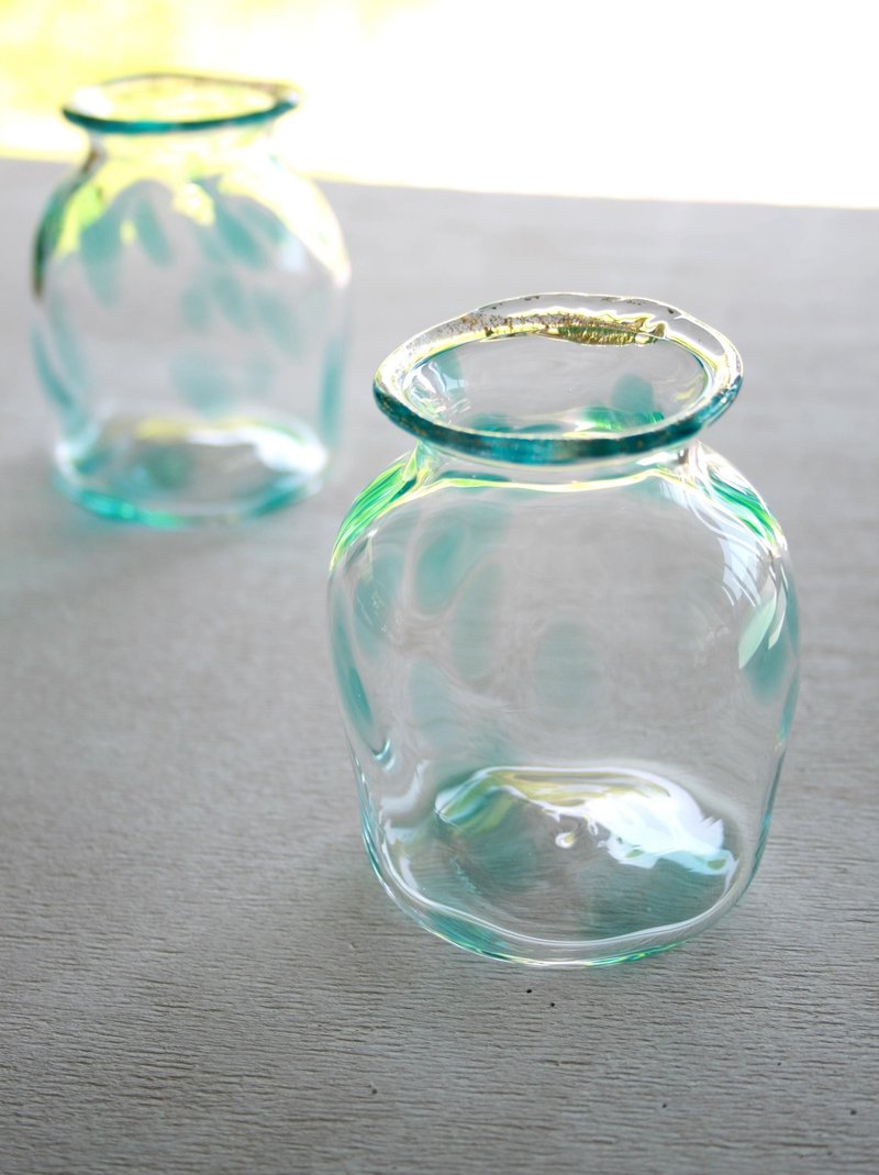 蓝色圆点手工吹玻璃花器 - 植栽/盆栽 - 玻璃 蓝色