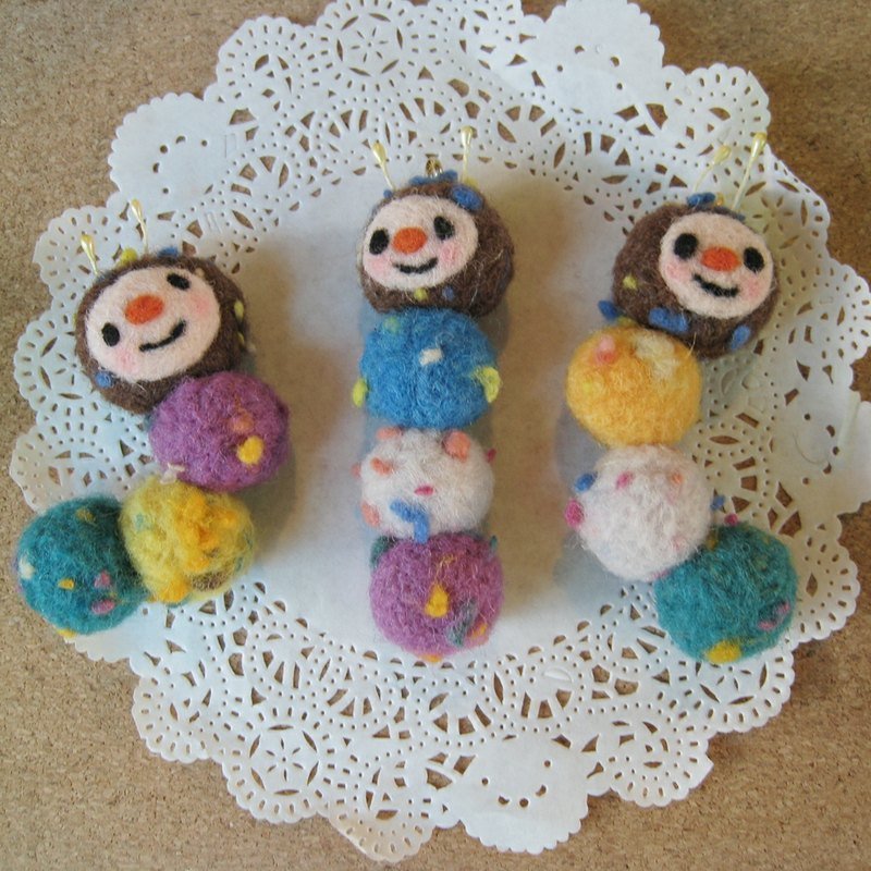 【羊毛针毡】彩色球球毛毛虫 ~扭来扭去好可爱~ - 其他 - 羊毛 多色