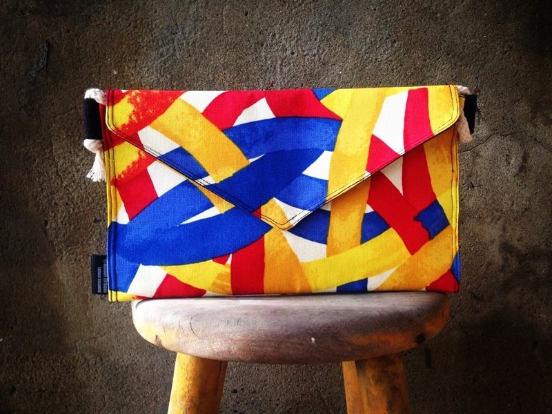 【手拿包/侧背包/信封包Dream Bag-彩色笔手绘鲜艳撞色款】 - 手拿包 - 其他材质 