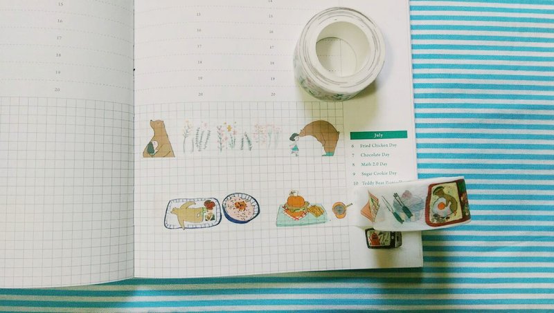 咻咻熊纸胶带一卷一卷买 - 纸胶带 - 纸 白色