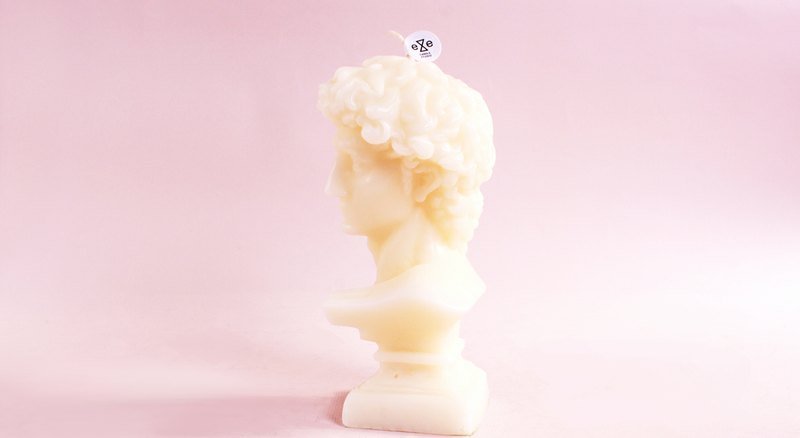 白色大卫胸像蜡烛 David Candle - 蜡烛/烛台 - 蜡 白色