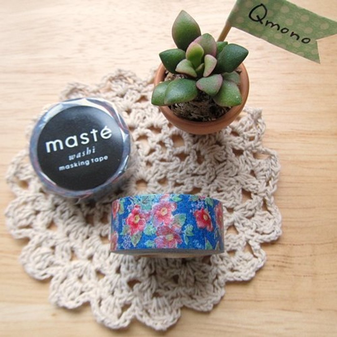 maste Masking Tape 和纸胶带 Multi系列【小碎花-蓝(MST-MKT18-BL)】 - 纸胶带 - 其他材质 蓝色