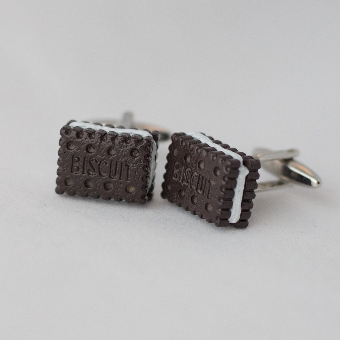 巧克力饼干 袖扣 CHOCOLATE BISCUITS CUFFLINK - 袖扣 - 其他金属 