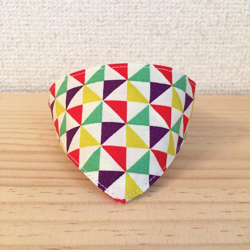 Cat Bandana Collar with Geometric Pattern Sankaku and Corner Ring For Kittens to Adult Cats - 衣/帽 - 其他材质 