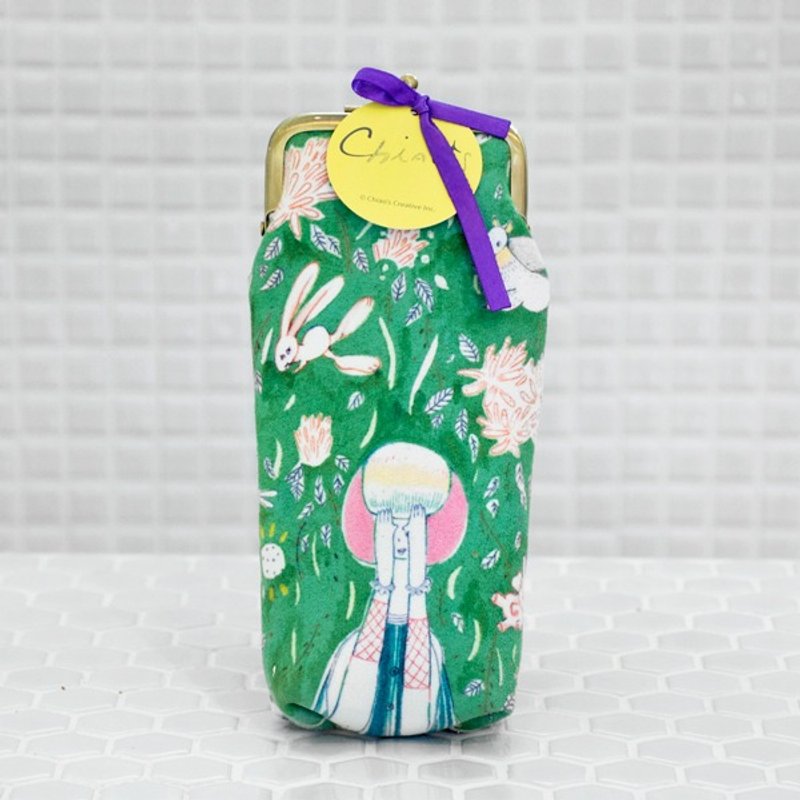 NEW【捉迷藏 】口金包/笔袋/眼镜袋。提织配布，质感加分。 - 铅笔盒/笔袋 - 其他材质 绿色