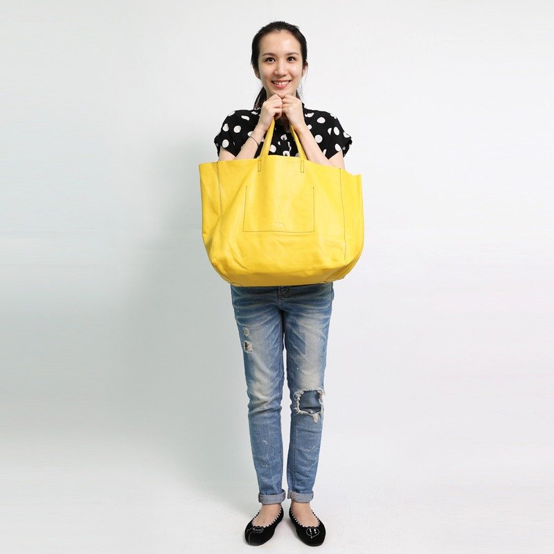 Passion 大方包黄色 手提/肩背 - 手提包/手提袋 - 真皮 黄色