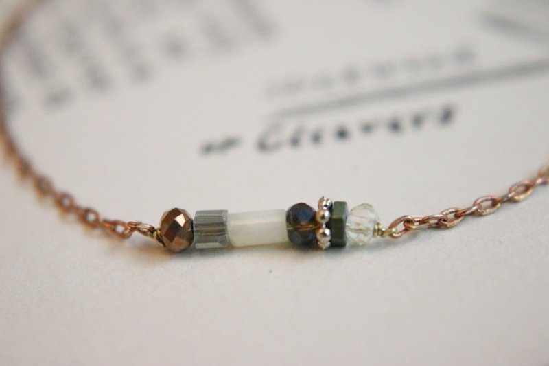 <☞ HAND IN HAND ☜> 黄玉-AT 黄铜手链（0557） - 手链/手环 - 宝石 黄色