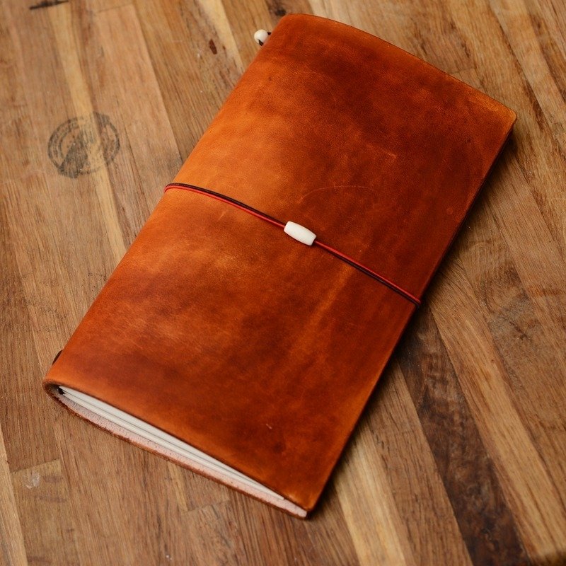 手染黄棕植鞣革 旅行笔记本 TN 牛皮记事本笔记本 标准款 - 其他 - 真皮 咖啡色