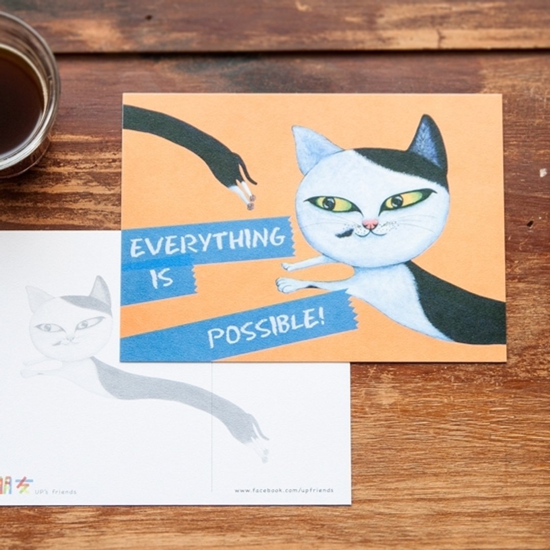 接猫系列_EVERYTHING IS POSSIBLE! - 卡片/明信片 - 纸 多色