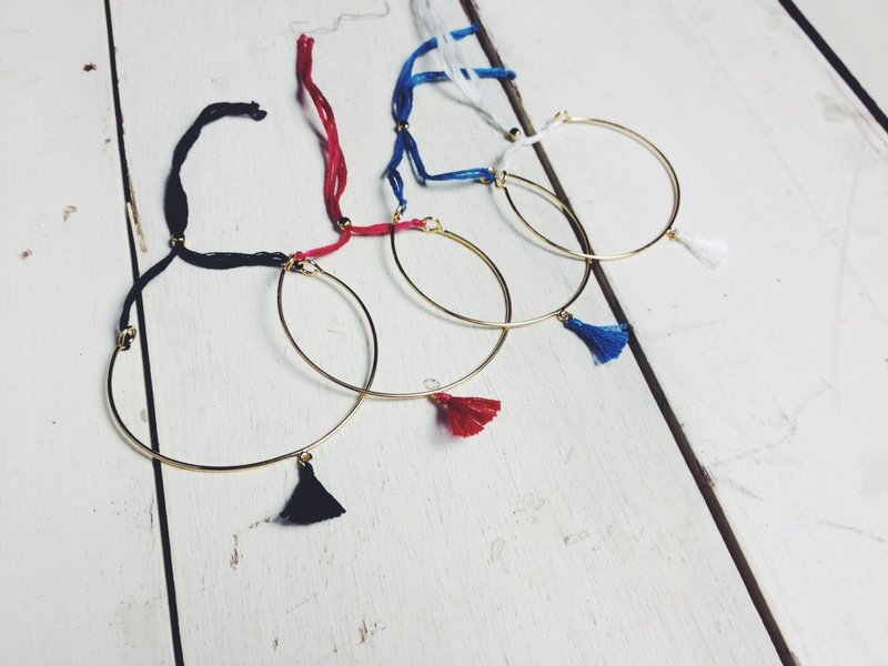 OMAKE 铜色流苏手环（剩蓝） - 手链/手环 - 其他金属 蓝色