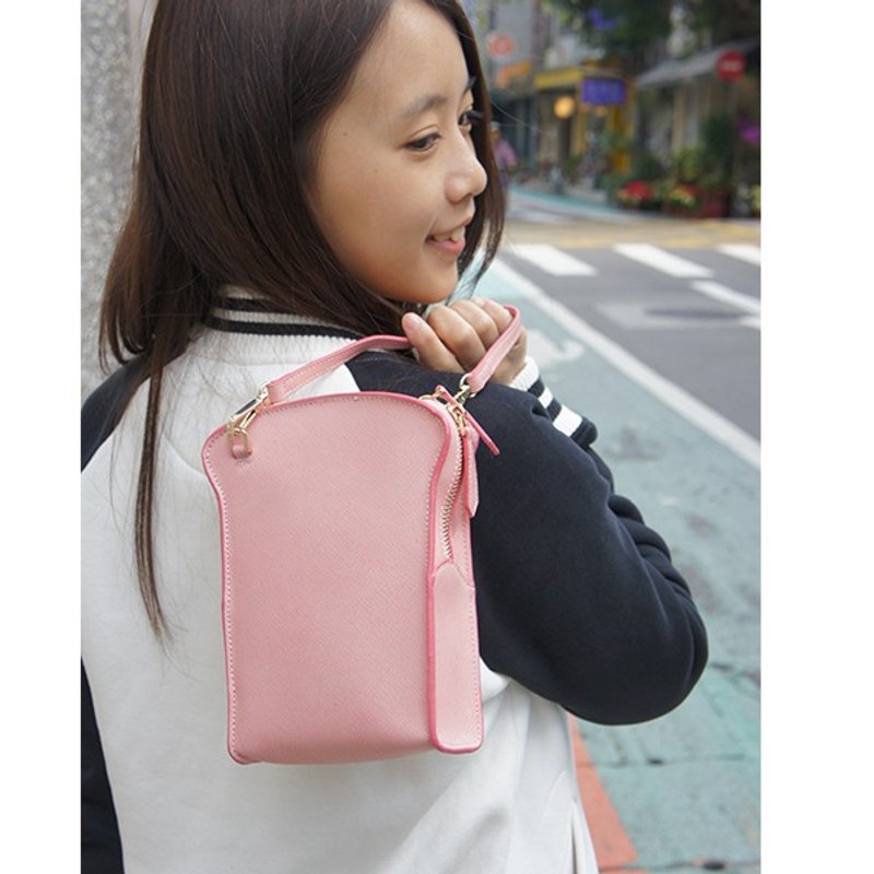 礼物}给亲爱的她 catXbow-knot 帮你打气吐司包_草莓吐司_真皮手提肩背 - 侧背包/斜挎包 - 真皮 粉红色