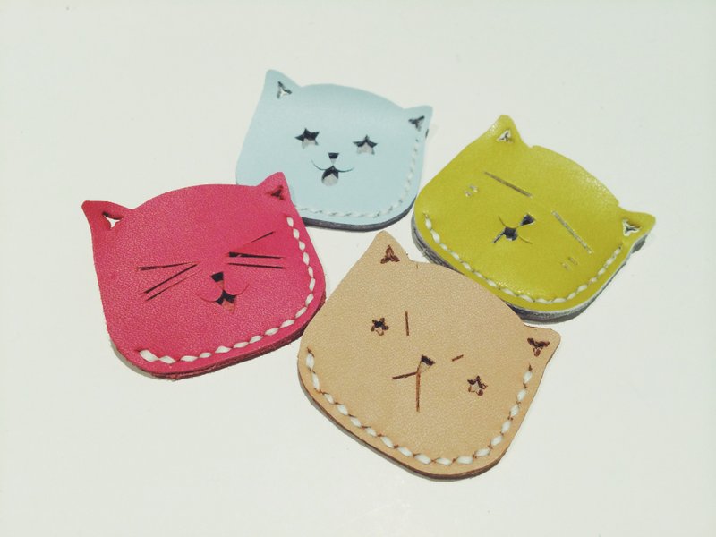 Zemoneni 全手作 牛皮革 猫猫书签 Bookmarks 4送1 - 皮件 - 真皮 多色