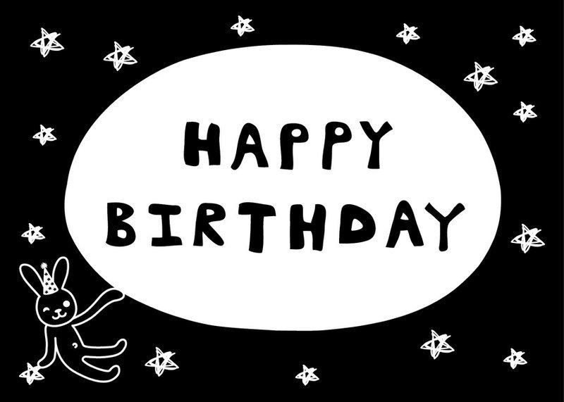 兔子系列。插画明信片-生日-星星堆满天 - 卡片/明信片 - 纸 