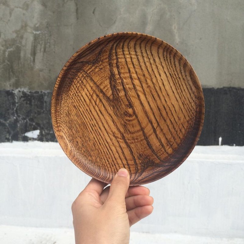 不怕水_生漆木盘 - 浅碟/小碟子 - 木头 卡其色