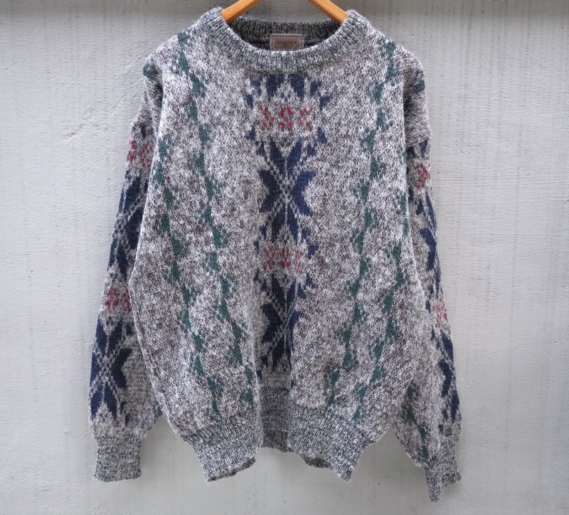 FOAK古着 灰色雪花毛衣 - 男装针织衫/毛衣 - 其他材质 灰色