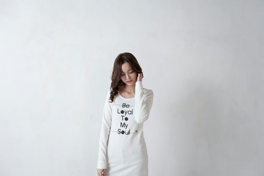 SUMI○Be Loyal to my soul长版上衣○3AF003_白 - 女装 T 恤 - 棉 白色