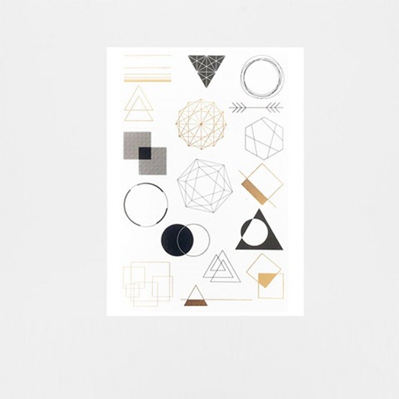 几何派对 刺青纹身贴纸 | TATTYOO - 纹身贴 - 纸 金色