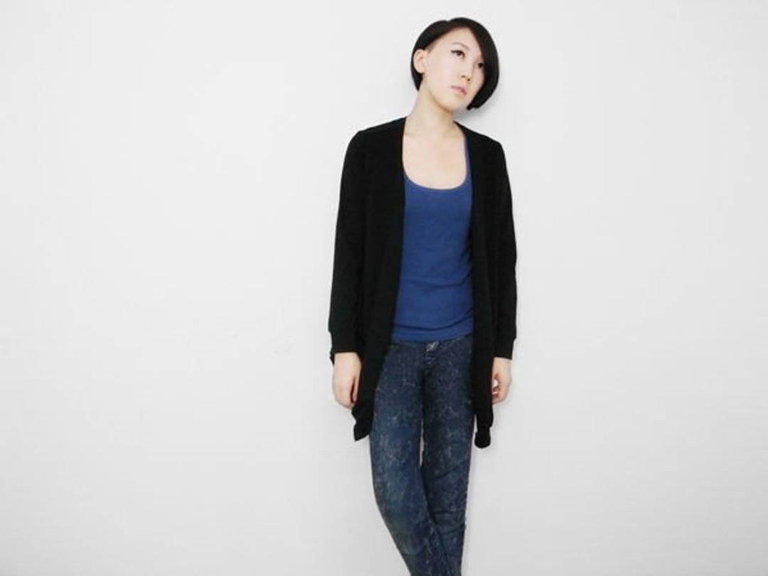 I . A . N Design  有机棉长袖特殊版型小外套 Organic Cotton - 女装休闲/机能外套 - 棉 黑色