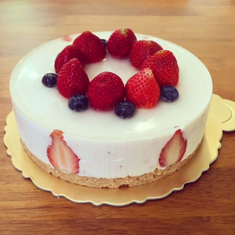 6寸草莓生奶酪 - 咸派/甜派 - 新鲜食材 粉红色