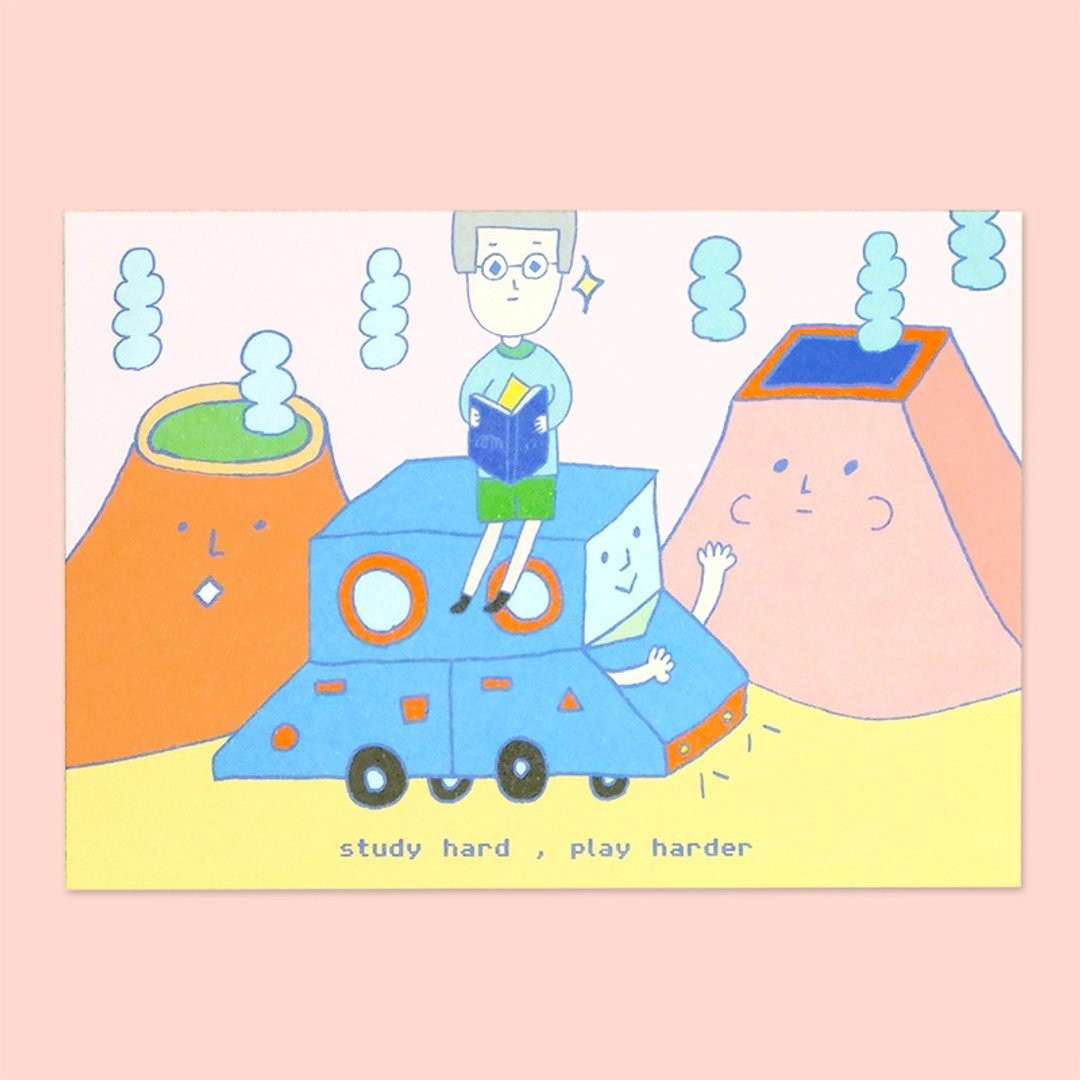 书呆子 / 明信片 - 卡片/明信片 - 纸 多色