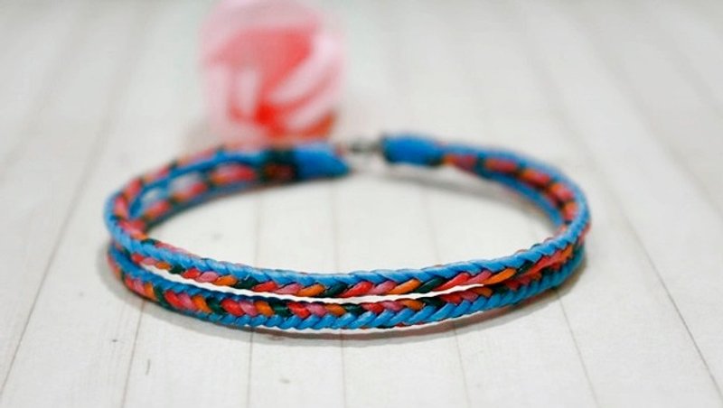 手编蚕丝蜡线素款 <双平行> //可以自选颜色// - 手链/手环 - 蜡 多色