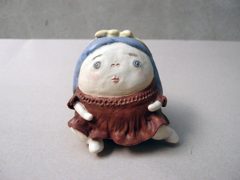 贩卖回忆 - 无二独一陶艺品 -温柔阴森的胖女孩 - 花瓶/陶器 - 其他材质 多色