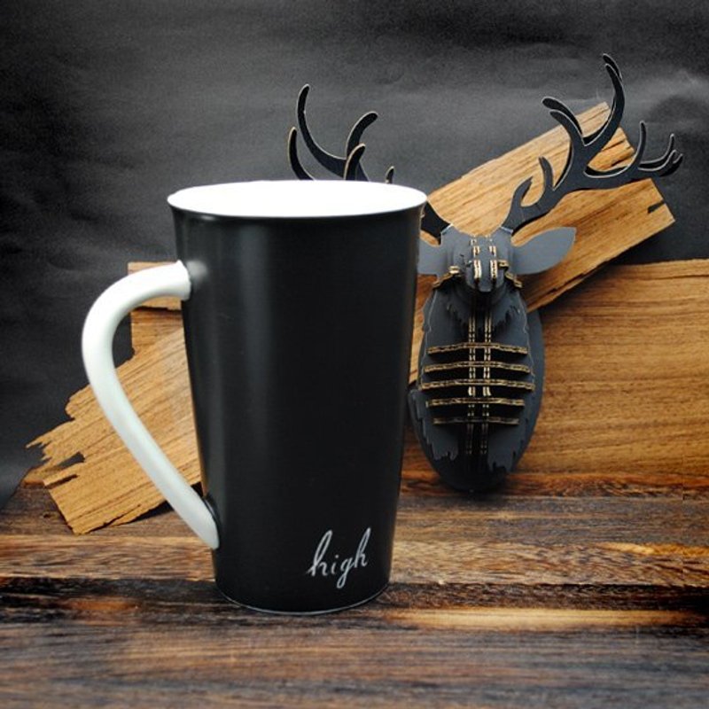 500cc【MSA GLASS ENGRAVING】爱的留言涂鸦杯 刻字马克杯(送白色油性笔) 可在杯上写字 大容量MUG马克杯 - 咖啡杯/马克杯 - 其他材质 黑色