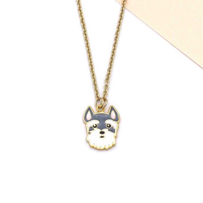 雪纳瑞 Miniature Schnauzer  手链 项链 狗狗 宠物饰品 纸盒包装 - 手链/手环 - 珐琅 白色