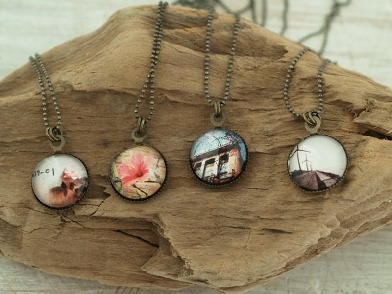 ♥情人节礼物♥ OldNew Lady【摄影系列】小圆形项炼-“蔷薇”、“扶桑花”、“老房子”、“风车”下单区 - 项链 - 玻璃 