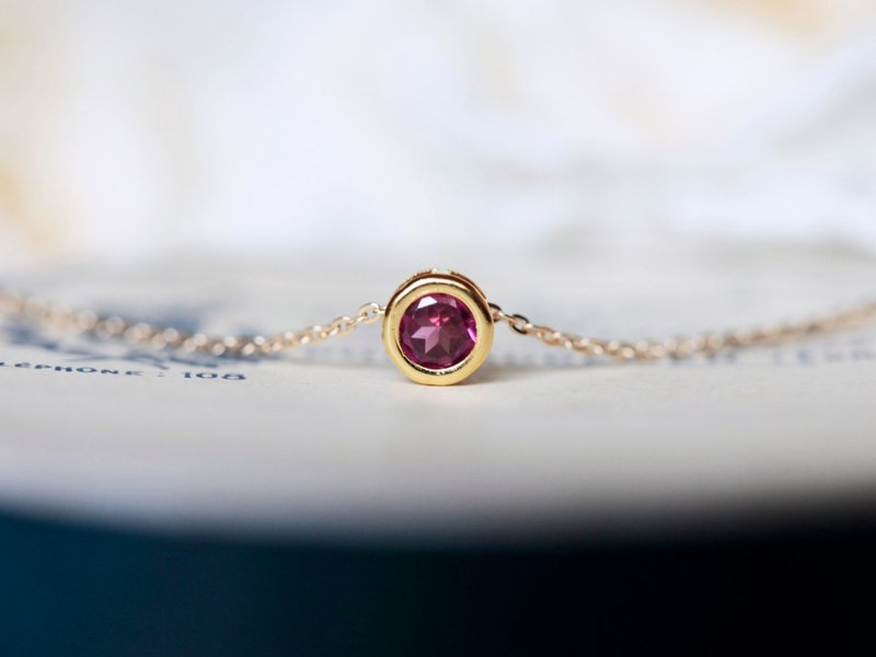 Necklace donata [garnet] - 项链 - 宝石 红色