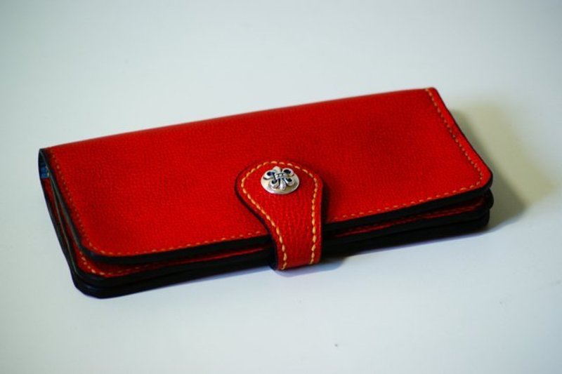 Wallet 对折银扣长夹 - 皮夹/钱包 - 真皮 红色