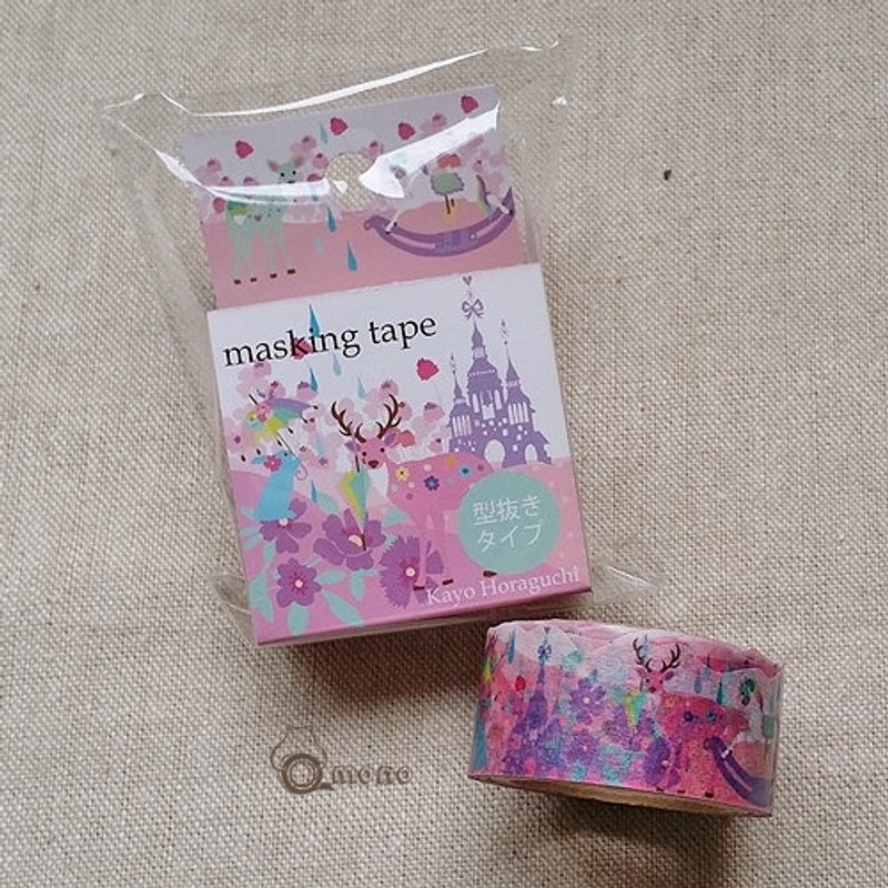 Kayo Horaguchi 洞口加代 花边纸胶带 II【Rainy Day (HK-MT-022)】雨天 鹿 兔子 - 纸胶带 - 纸 多色