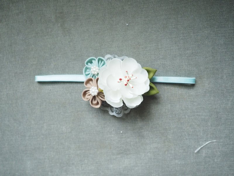 Sunflower 手作婴儿女童头饰 - 围嘴/口水巾 - 其他材质 蓝色