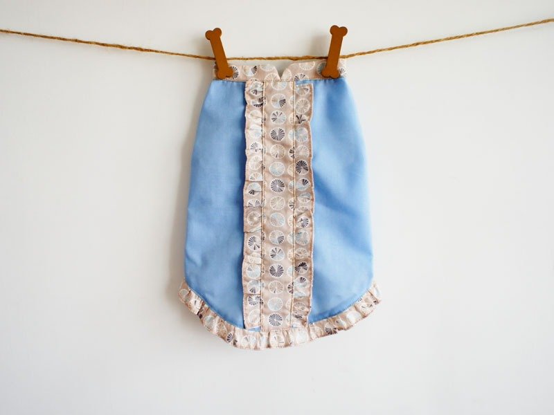 手工限量。客家油伞几何图案 宠物衣●小荷叶● S - 衣/帽 - 其他材质 蓝色