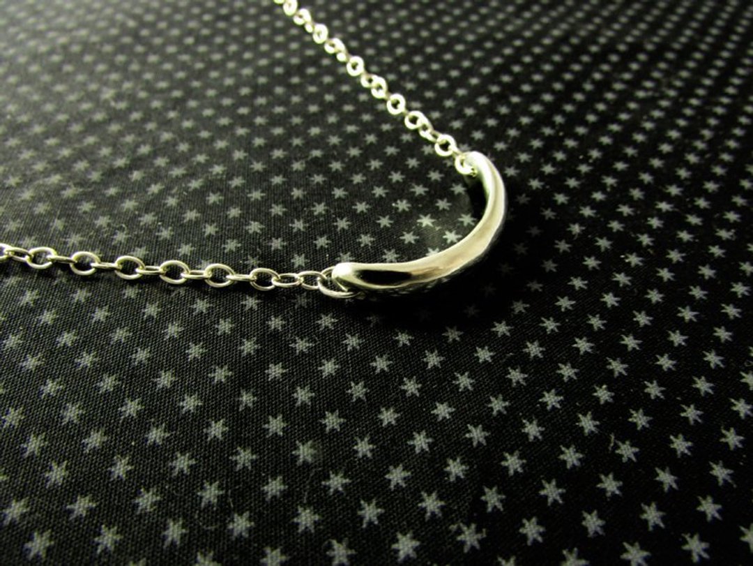 smile swing necklace_微笑秋千项链 | 设计师手工 纯银项链 - 项链 - 银 银色