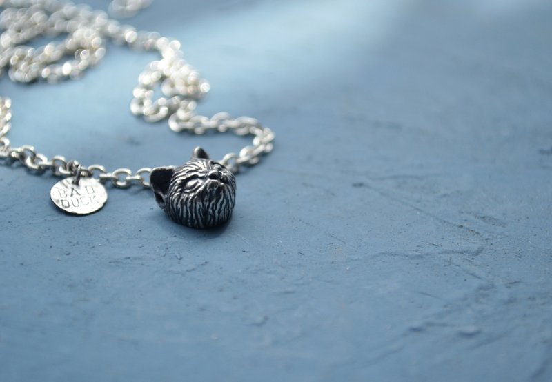 ▽-动物系列-▽纯银/猫咪/森林/项链/礼物/定制化 - 项链 - 其他金属 蓝色