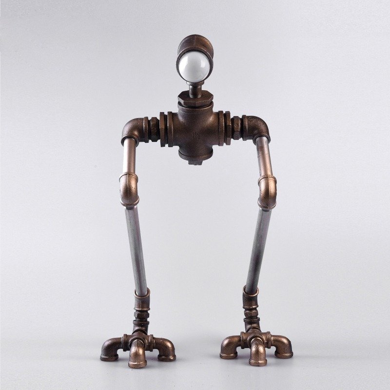 美式乡村工业风 酒吧咖啡厅个性装饰台灯 LED机器人台灯 - 灯具/灯饰 - 其他金属 咖啡色