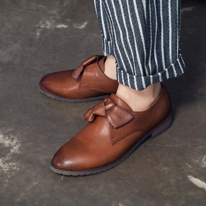 许许儿♪扭扭鞋-重烘焙摩卡-35号(日码22.5) - 女款休闲鞋 - 真皮 咖啡色