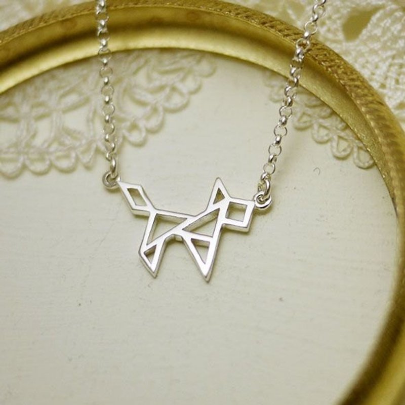 Georgia Tsao // 七巧板狗狗纯银项炼 - 项链 - 其他金属 灰色